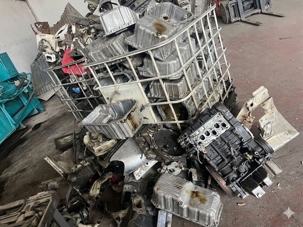 Motor blokları ve metal hurda kasaları
